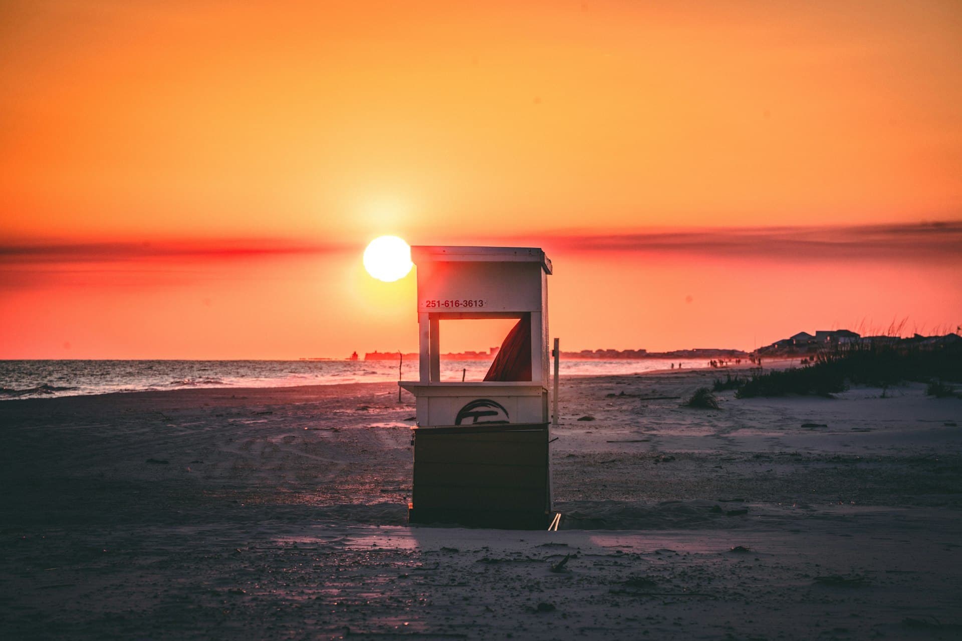 Beach sunset on the Fort Morgan peninsula, Alabama